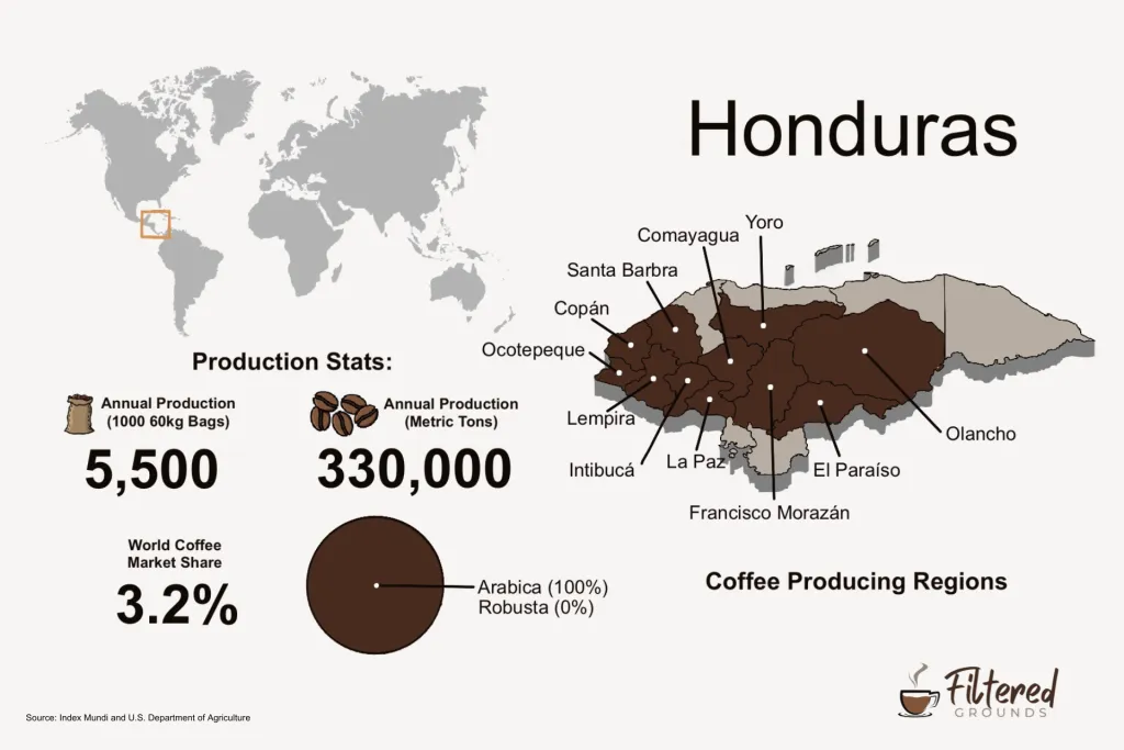 Honduras coffee production infographic