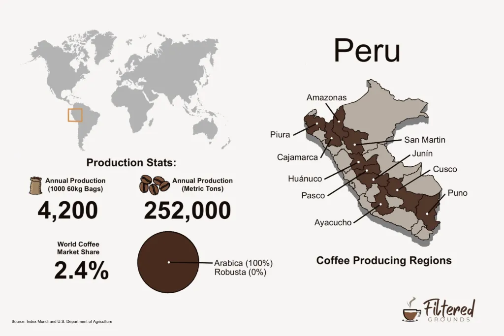 Peru coffee production infographic